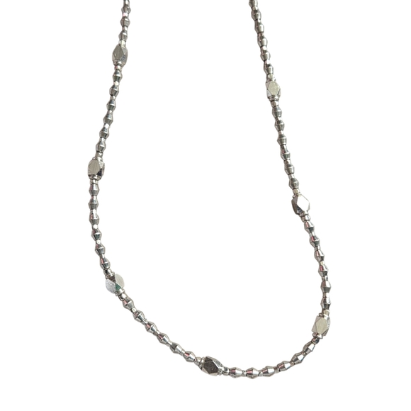 Free People Chasing You Belly Chain Silver Diamond Cut Beads Adjustable NWT - Picture 7 of 11